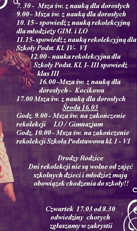 Program rekolekcji wielkopostnych – zdjęcie 2