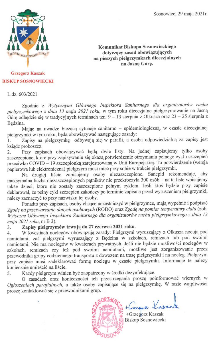 Zapisy na pieszą pielgrzymkę na Jasną Górę