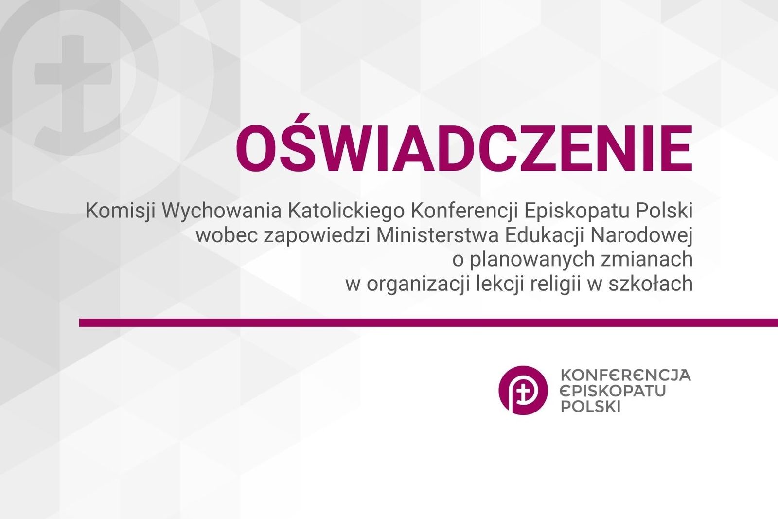 Oświadczenie KEP ws. lekcii religii